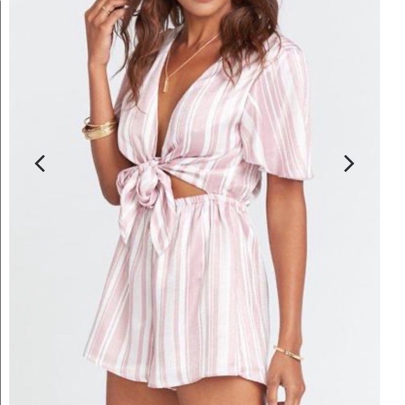 Show Me Your MuMu Pants - NWT Show Me Your MuMu Striped Satin Gia Romper 💕